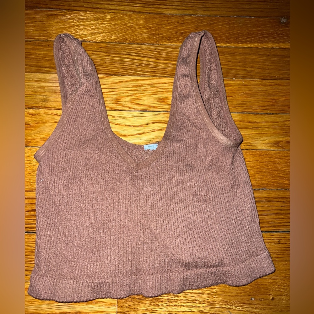 Soft brown crop tank